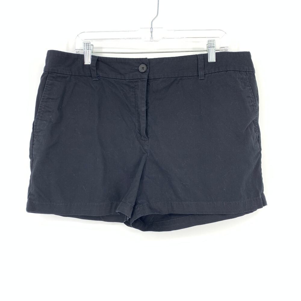 Loft Outlet Women's Size 16 4" Short 100% Cotton Mid Rise Zipped Front Black